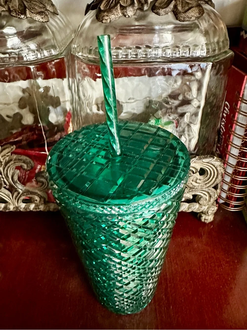 💯 Starbucks Green-Blue Textured Iridescent Tumbler with Embossed Siren / 16 oz.